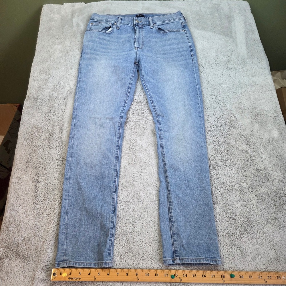 J.Crew Flex Straight Leg Jeans Mens 30x30 Stretch Denim Light Wash Blue Pants 79